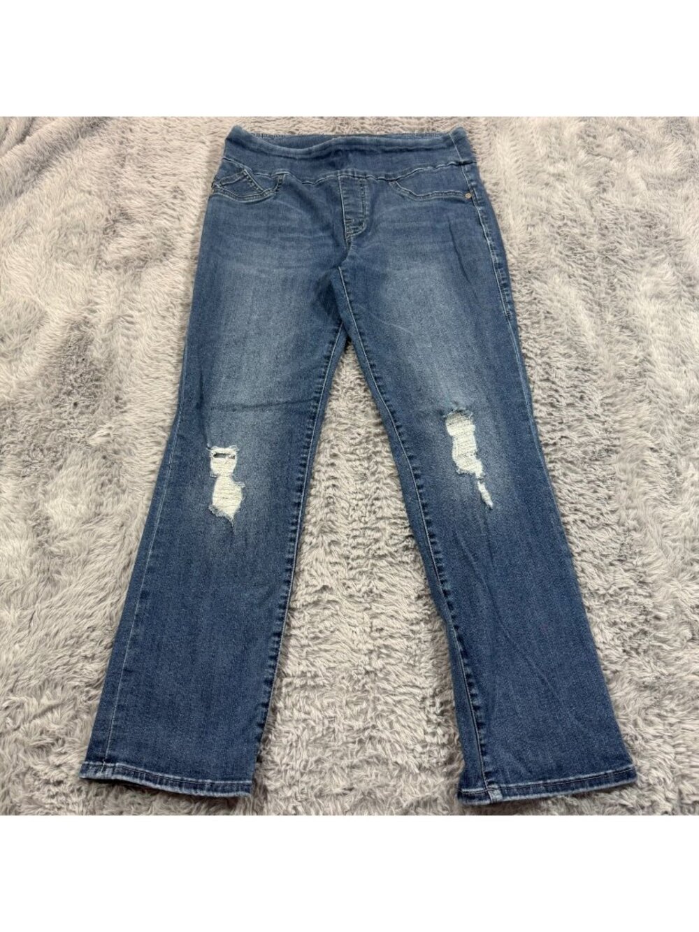 Rock & Republic Rx Fever Jeans Womens 32x28 Blue Cotton Denim Jegging Distressed